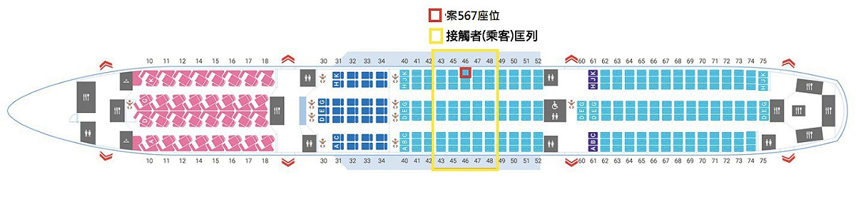 案567座位圖 圖：中央流行疫情指揮中心/提供