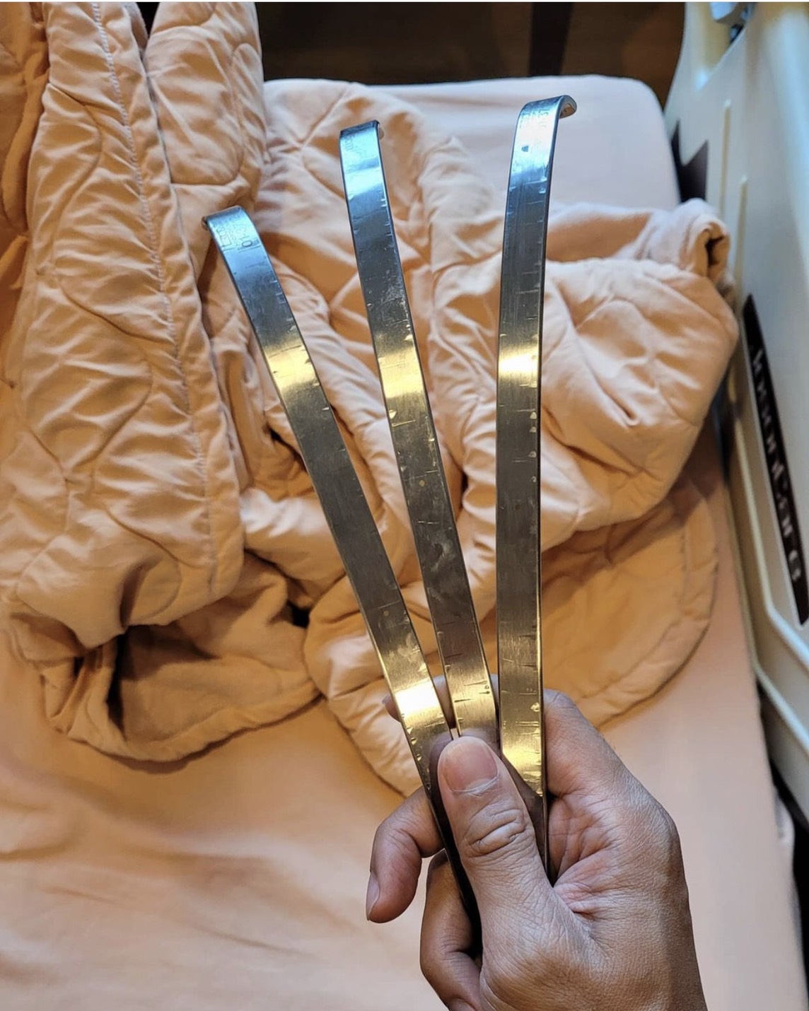 樓峻碩開刀完，將3根鐵條取出，並拍照留念。 圖：翻攝Instagram