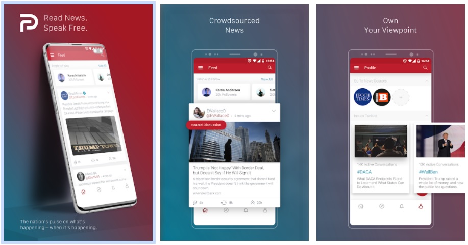 為讓平台恢復營運，Parler將亞馬遜告上法庭。 圖：取自Google play store