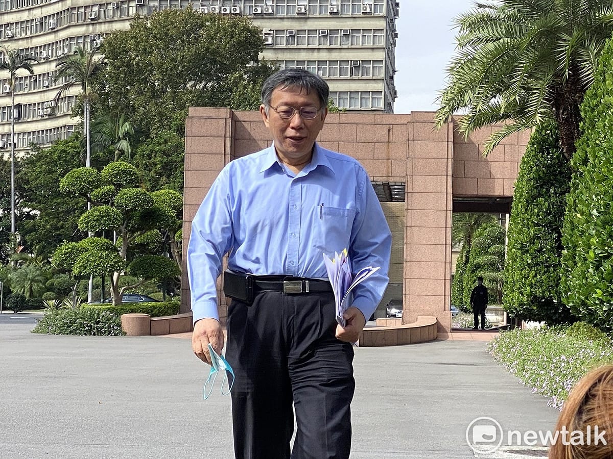 台北市長柯文哲今赴行政院院會。 圖：周煊惠／攝