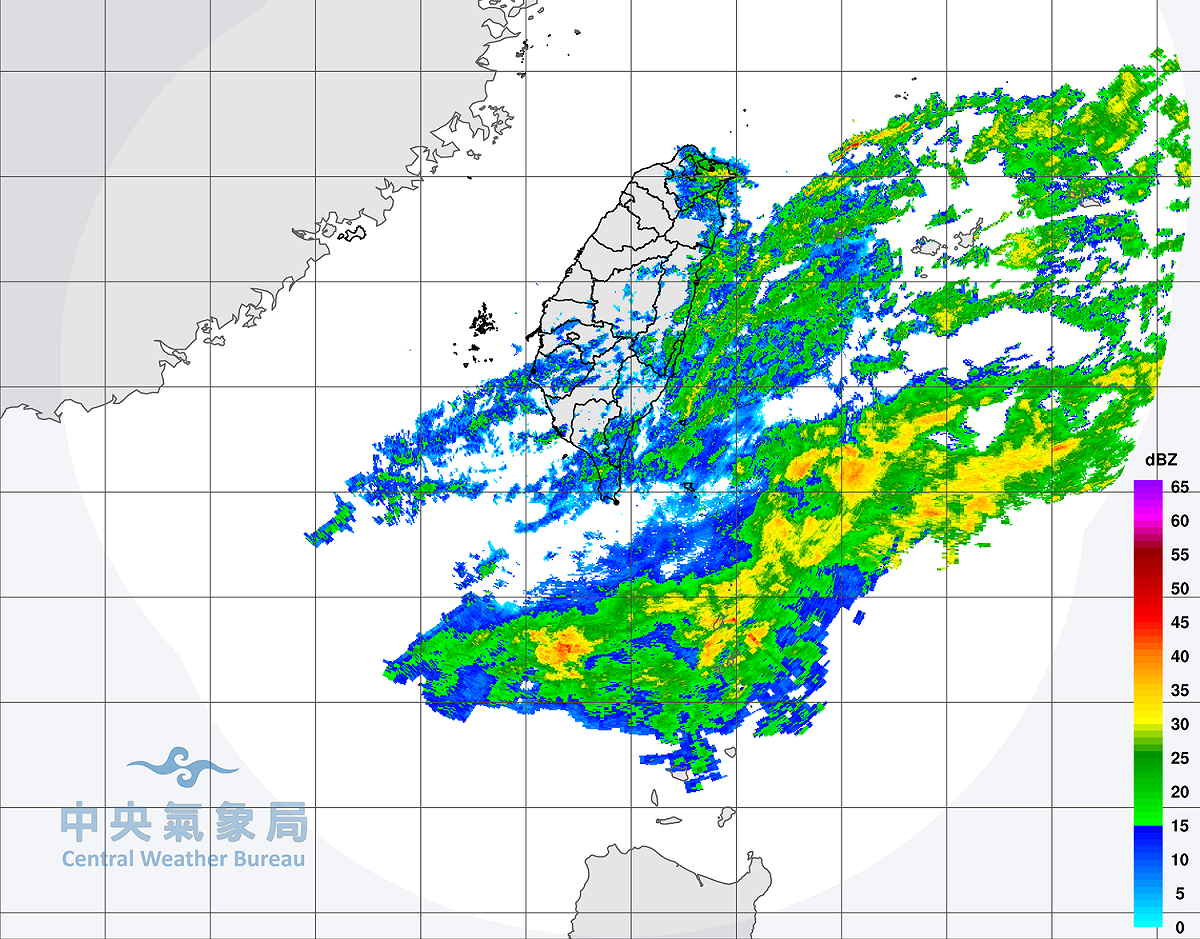 今日受東北風及梵高颱風水氣移入影響，各地轉為雲多有雨的天氣。 圖：中央氣象局/提供