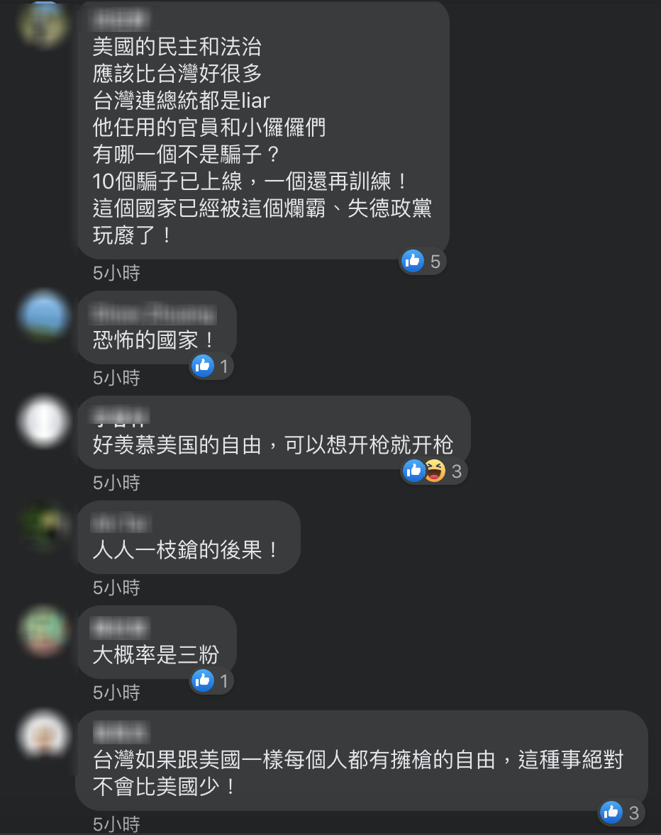 蔡正元臉書網友留言。 圖：翻攝蔡正元臉書