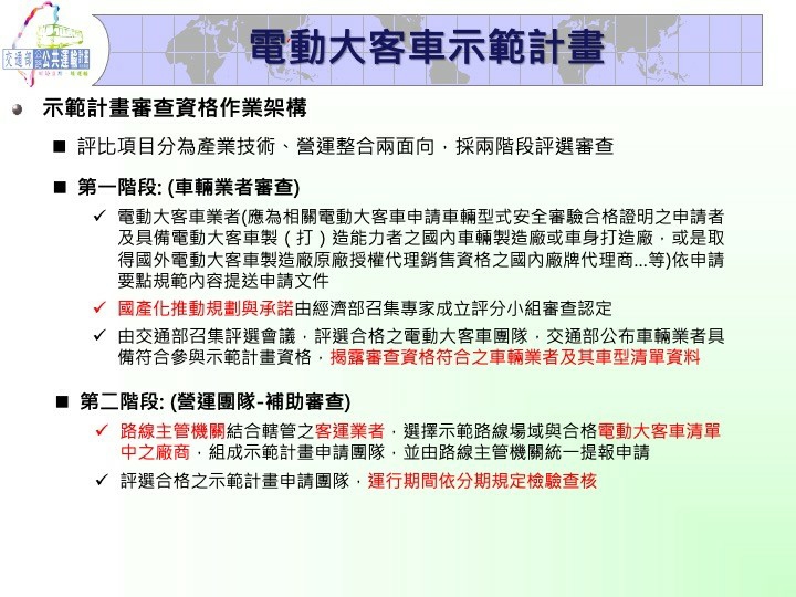 電動大客車示範計畫。 圖：交通部／提供