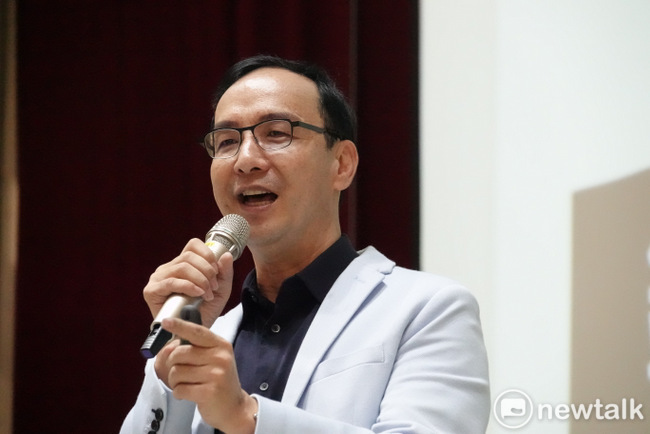 朱立倫應邀至中原大學演講。 圖：林昀真／攝