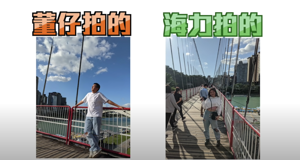 董仔海力拍美照。 圖：翻攝Youtube／不囉嗦看董仔／一日約會驚喜