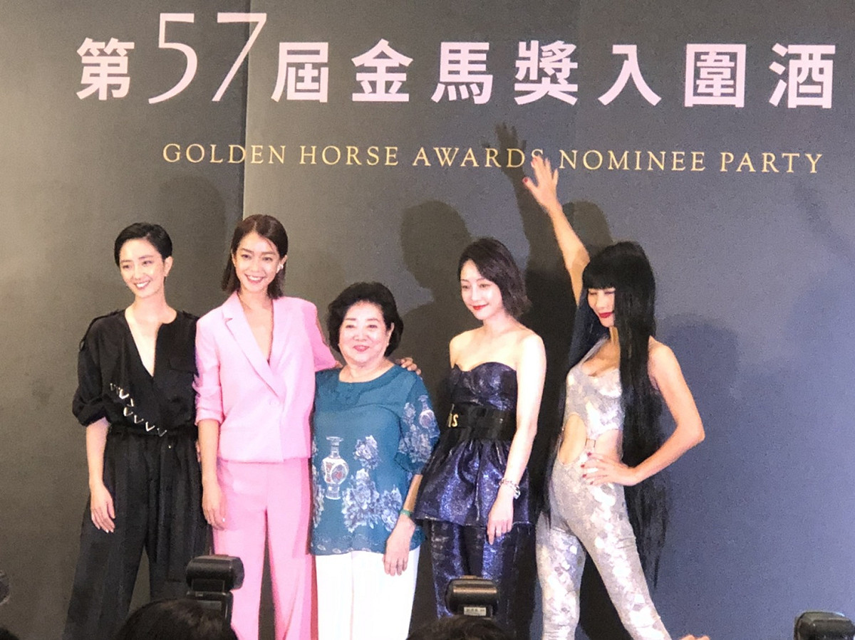 第57屆金馬獎入圍女主角桂綸鎂(左起)、李霈瑜(大霈)、陳淑芳、謝欣穎、白靈。 圖：楊瑾錚/攝