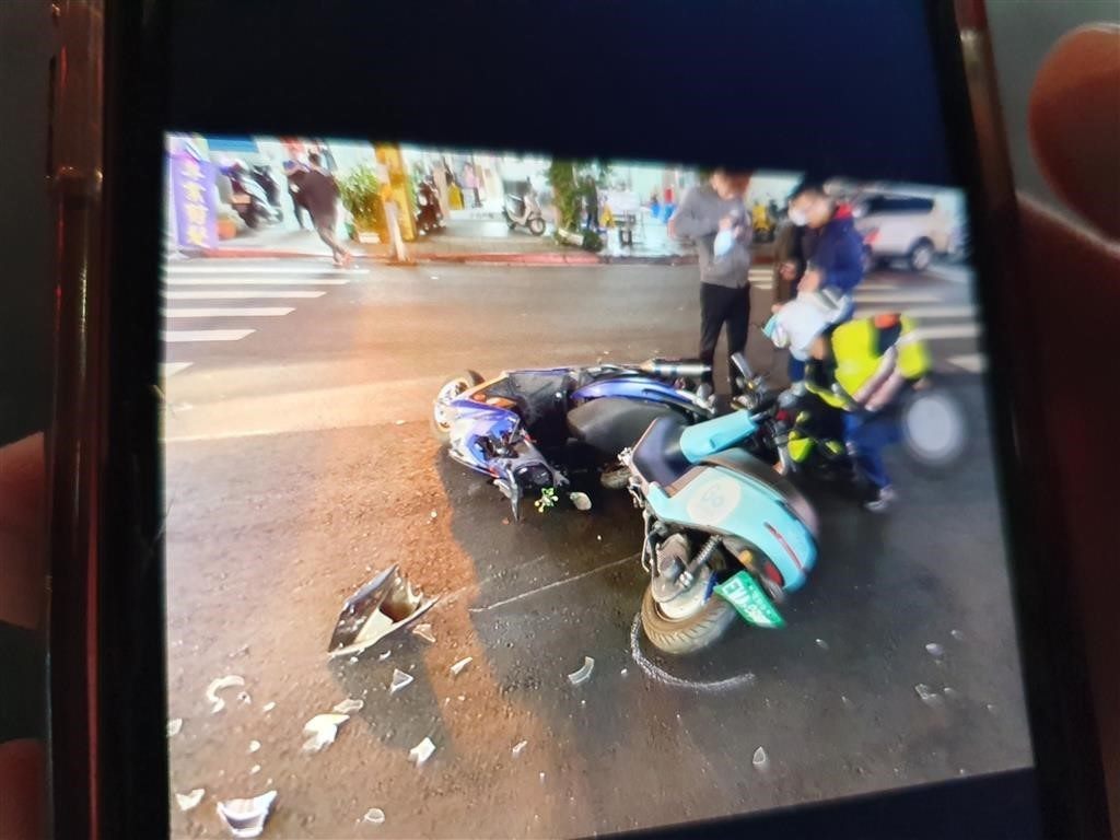 北市共享機車交通事故。 圖：台北市交通大隊 / 提供