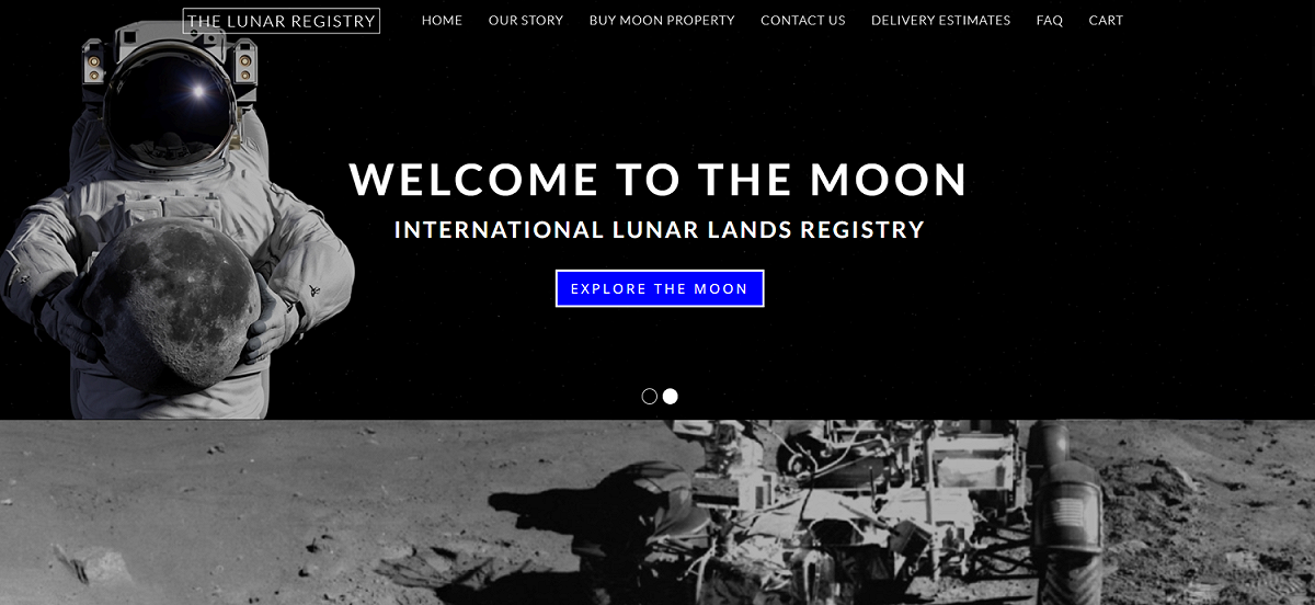 國際月球土地登記處（International Lunar Lands Registry） 圖：翻攝自國際月球土地登記處官網