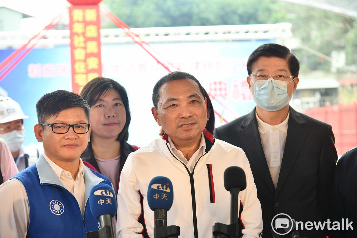 侯友宜說，他希望和市民、國人站在一起的理念與國民黨一致，強調自己一定會全力站出來守護市民健康，呼籲政府不要讓萊豬進來。 圖：林昀真／攝