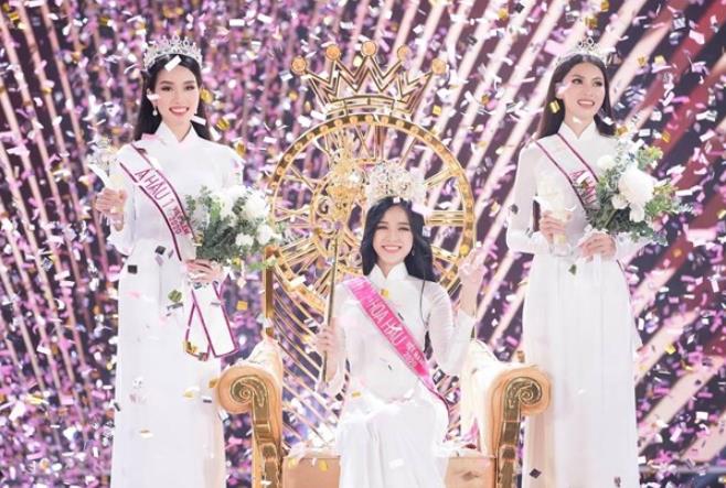 杜氏河（中）奪得2020越南小姐選美大賽冠軍 圖 : 翻攝自海外網