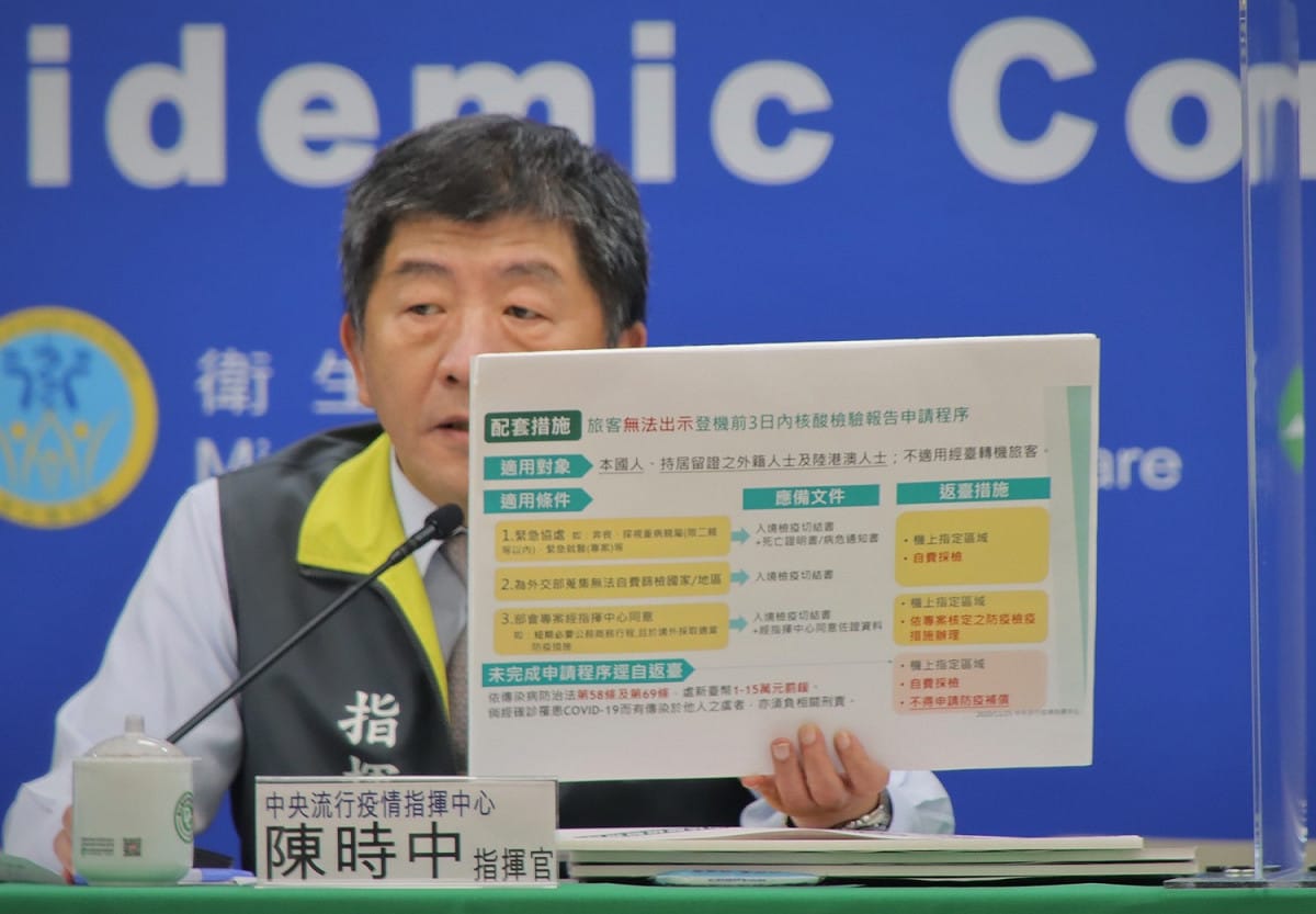衛福部部長陳時中於疫情記者會上回覆美豬查廠相關問題。 圖：中央流行疫情指揮中心/提供
