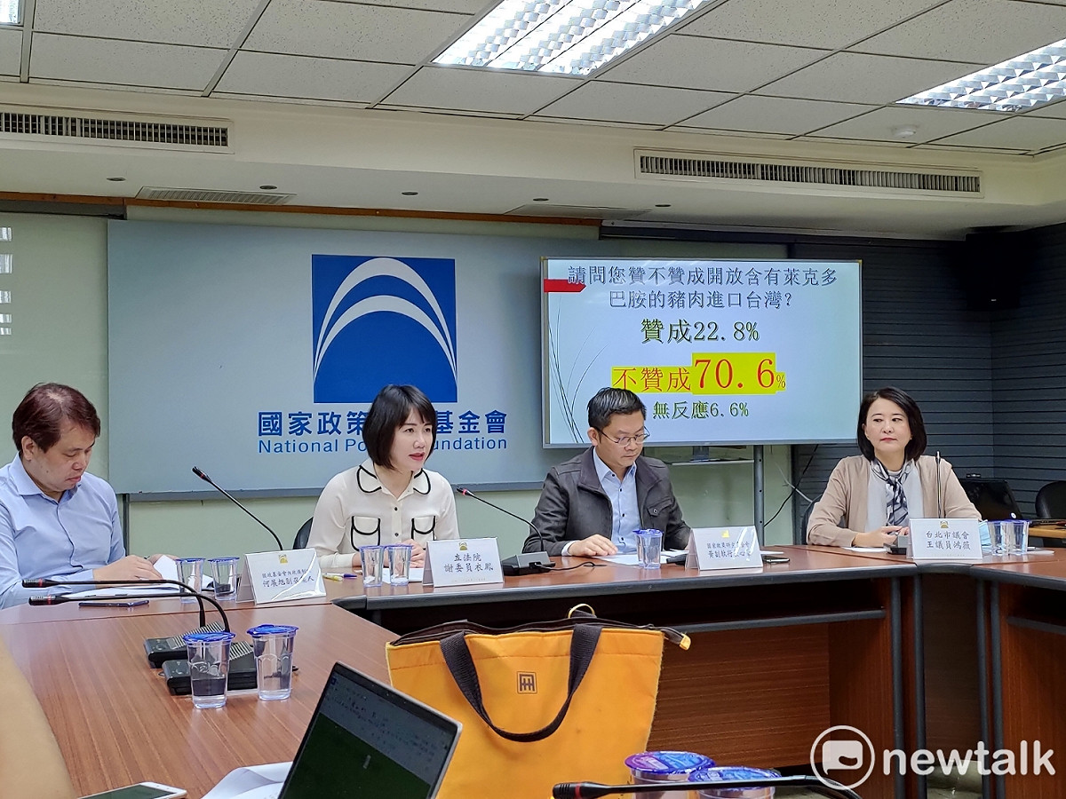 國民黨智庫公布11月民調，顯示約有7成以上民眾反對進口萊豬。 圖：黃建豪/攝