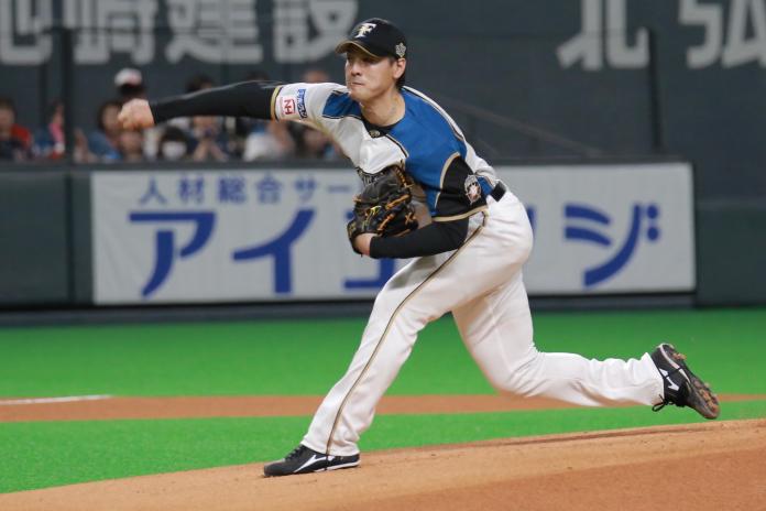火腿先發有原航平。 圖／葉政勳攝