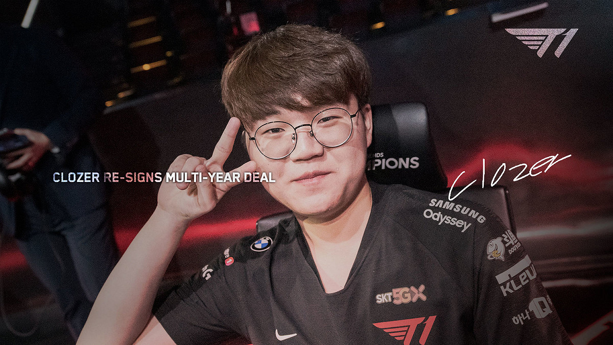 T1宣布與Clozer重簽新約至至少2023賽季為止。 圖：翻攝自推特