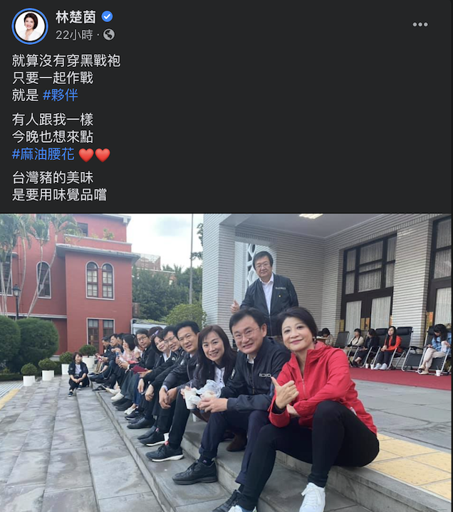 林楚茵臉書貼文。 圖：翻攝自林楚茵臉書