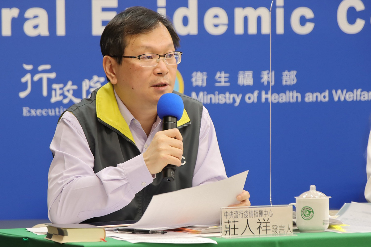 中央流行疫情指揮中心發言人莊人祥。 圖：中央流行疫情指揮中心／提供