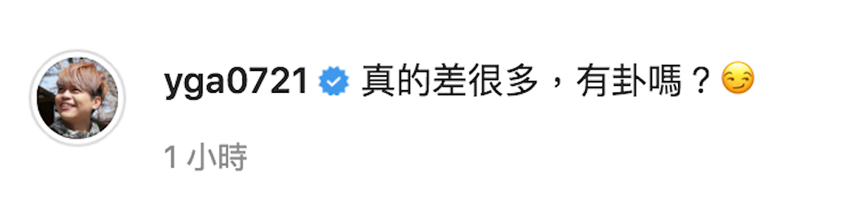 蔡阿嘎幽默回覆網友質疑。 圖：翻攝Instagram／yga0721