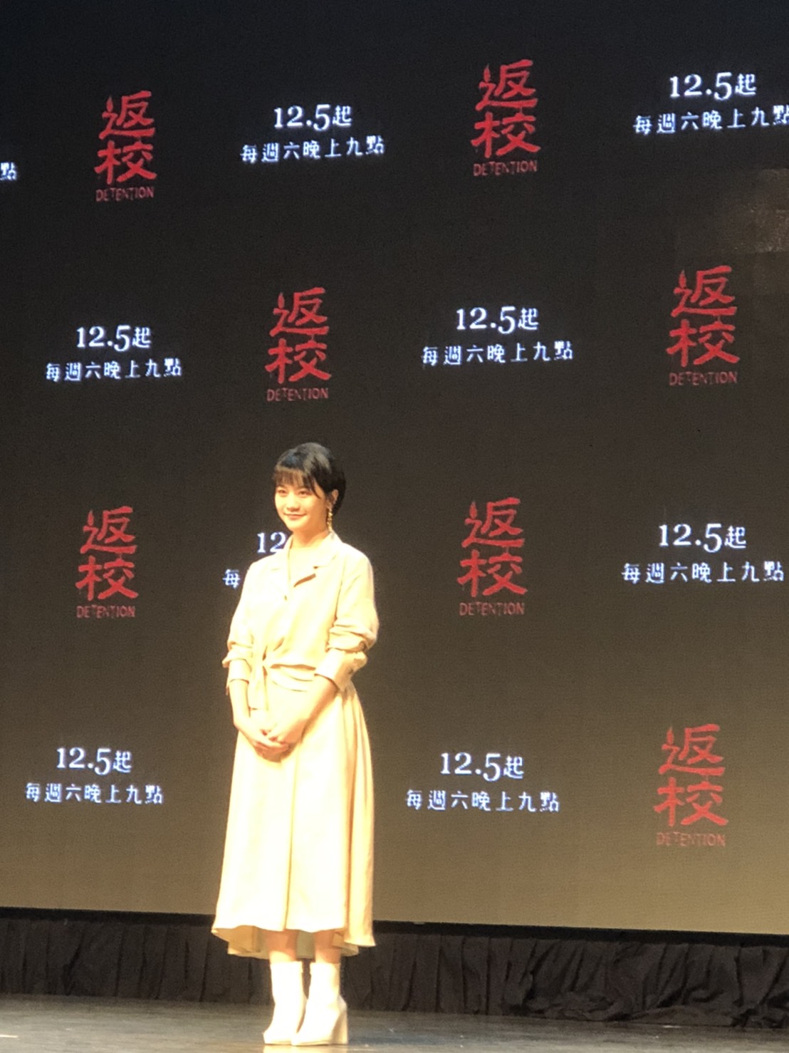 新生代演員李玲葦在《返校》影集中飾演一個在電影裡沒有的全新角色，但與電影相似的是，他比須和戲中他的老師姚淳耀大談師生戀。 圖：楊瑾錚/攝