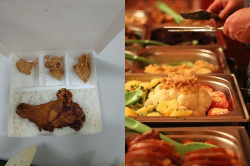 配菜竟然都是炸物，讓她瞬間哭笑不得 圖:nownews提供