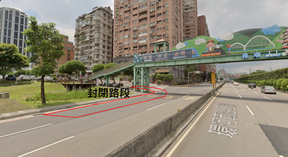 永和保順陸橋封閉路段 圖：新北市高管處／提供