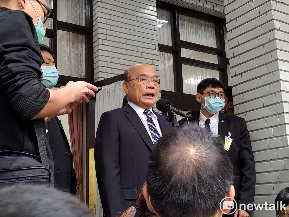 蘇貞昌上午赴立法院備詢。 圖：黃建豪／攝