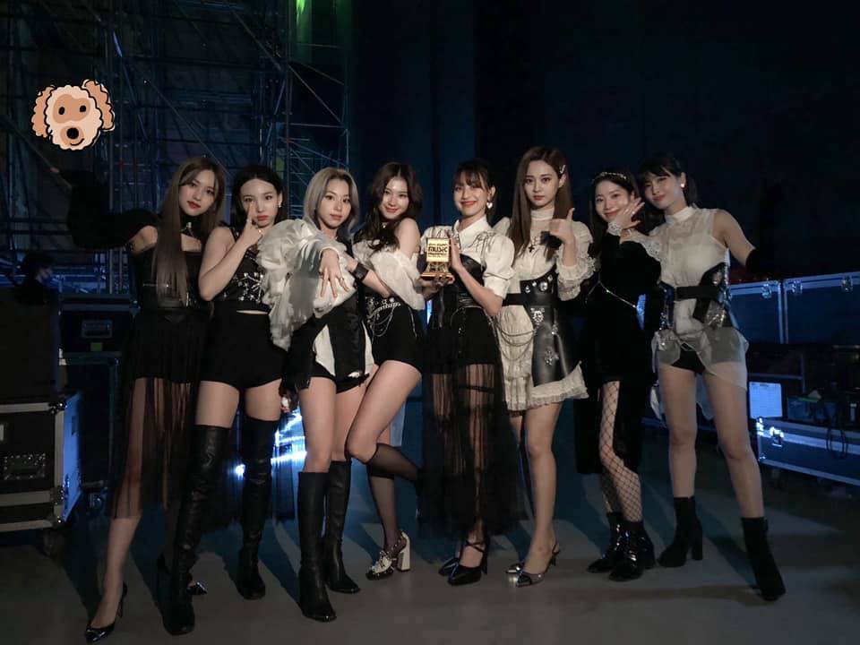 因為成員SANA(左4)曾經和確診歌手請夏近距離接觸，JYP娛樂已將TWICE全體成員送去檢測。 圖：翻攝自TWICE臉書