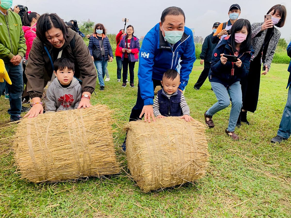 稻草卷。  圖：新北市水利局提供