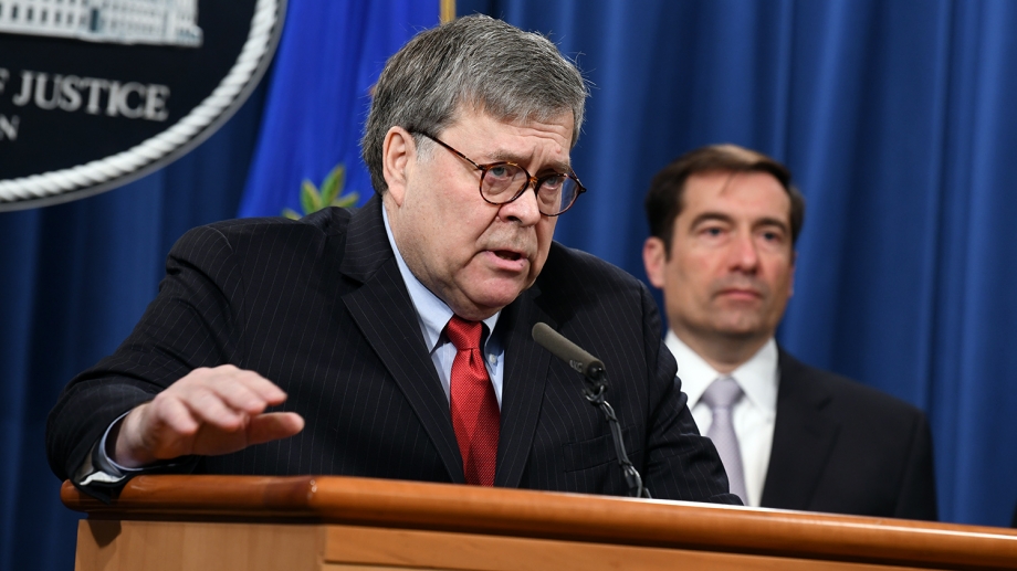 有消息人士向CNN爆料，美國司法部長威廉·佩勒姆·巴爾（William Pelham Barr）對川普相當不滿，正考慮在川普任期結束前先行辭職。 圖：翻攝自美國司法部官網