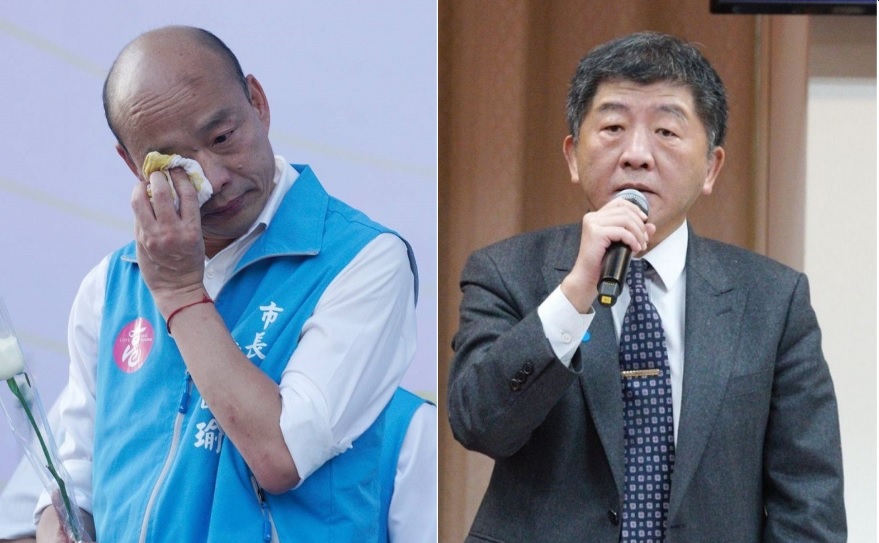 韓國瑜（左）、陳時中（右）是Yahoo奇摩2020年度台灣十大新聞人物前兩位。 圖：張良一/攝(合成圖)