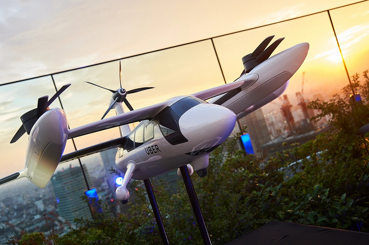 Uber決定出售空中計程車部門給飛航新創公司Joby Aviation。圖為Uber空中計程車模型。 圖：翻攝自Uber Elevate