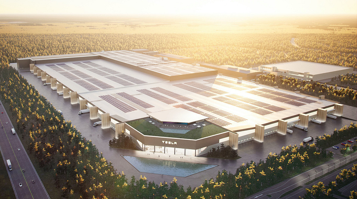 特斯拉柏林超級工廠渲染圖。 圖：翻攝自Tesla
