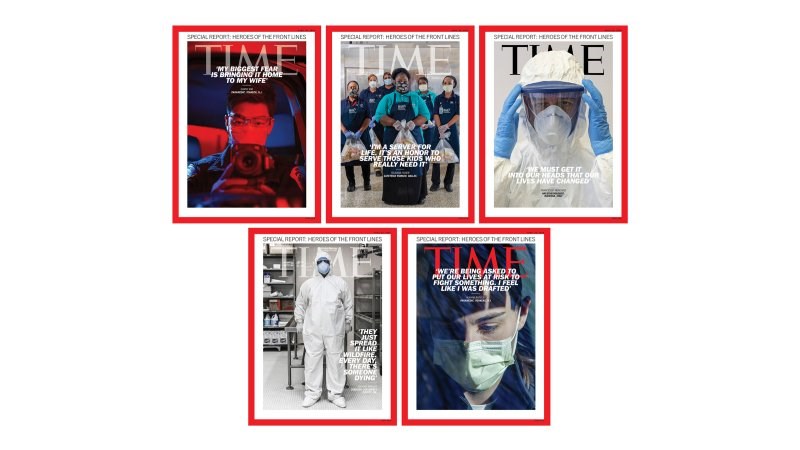 時代雜誌日前公布2020年風雲人物讀者票選結果，在冠狀病毒疫情期間冒著生命危險於前線服務的護理師、醫師、運送人員、雜貨店人員等工作人員勝出。 圖:取自時代雜誌網頁time.com