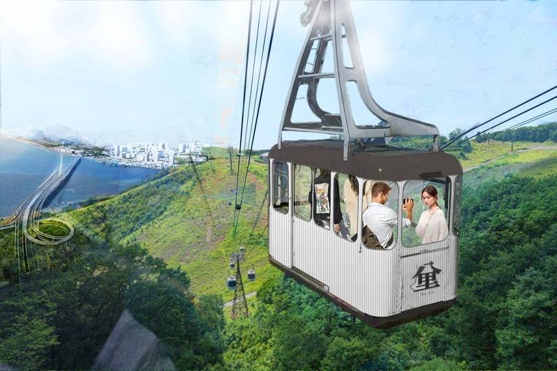 未來八里纜車的模擬圖 圖：新北市觀旅局／提供