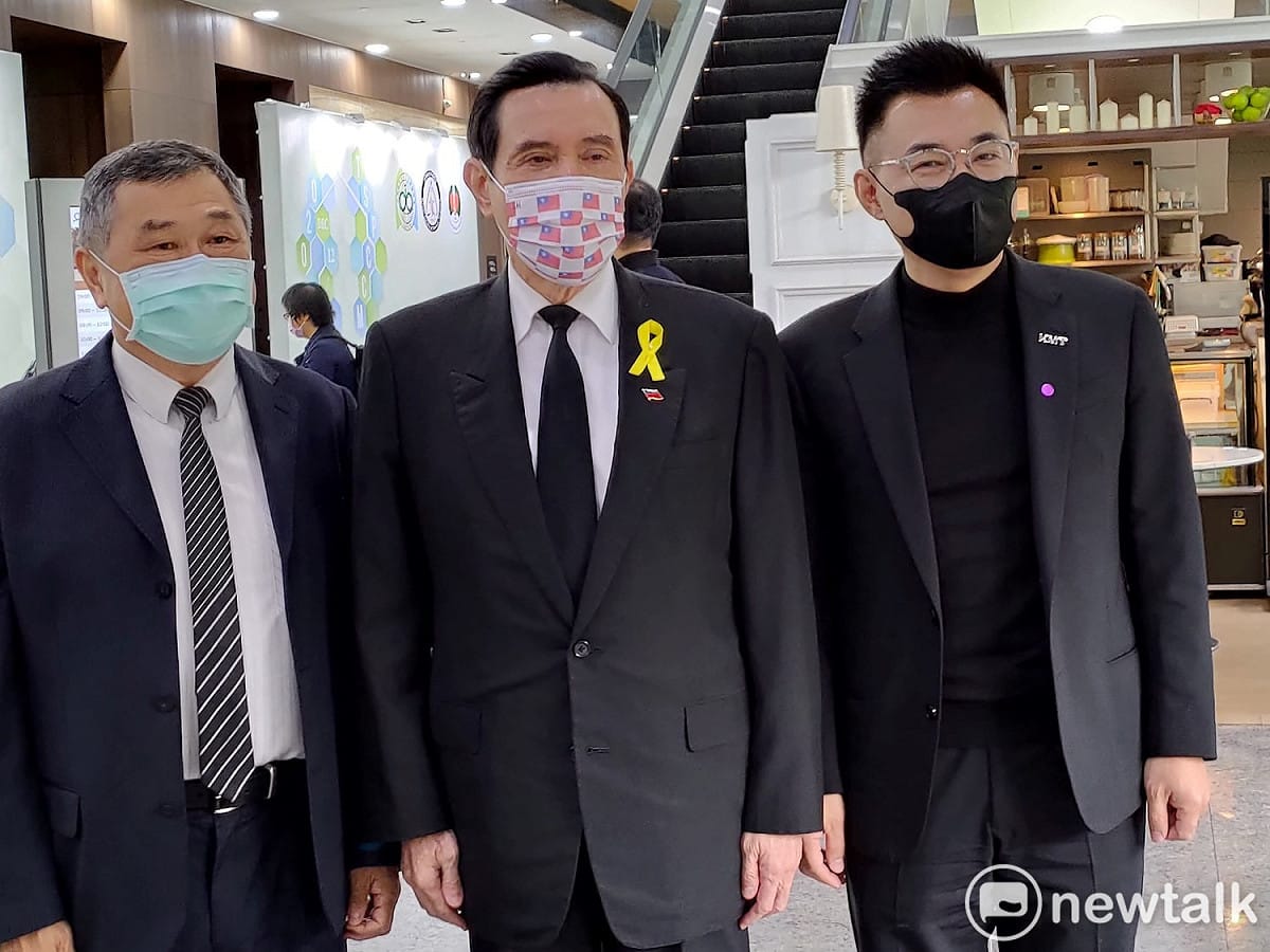 前總統馬英九與國民黨主席江啟臣共同出席國民黨的國際記者會。 圖：黃建豪/攝