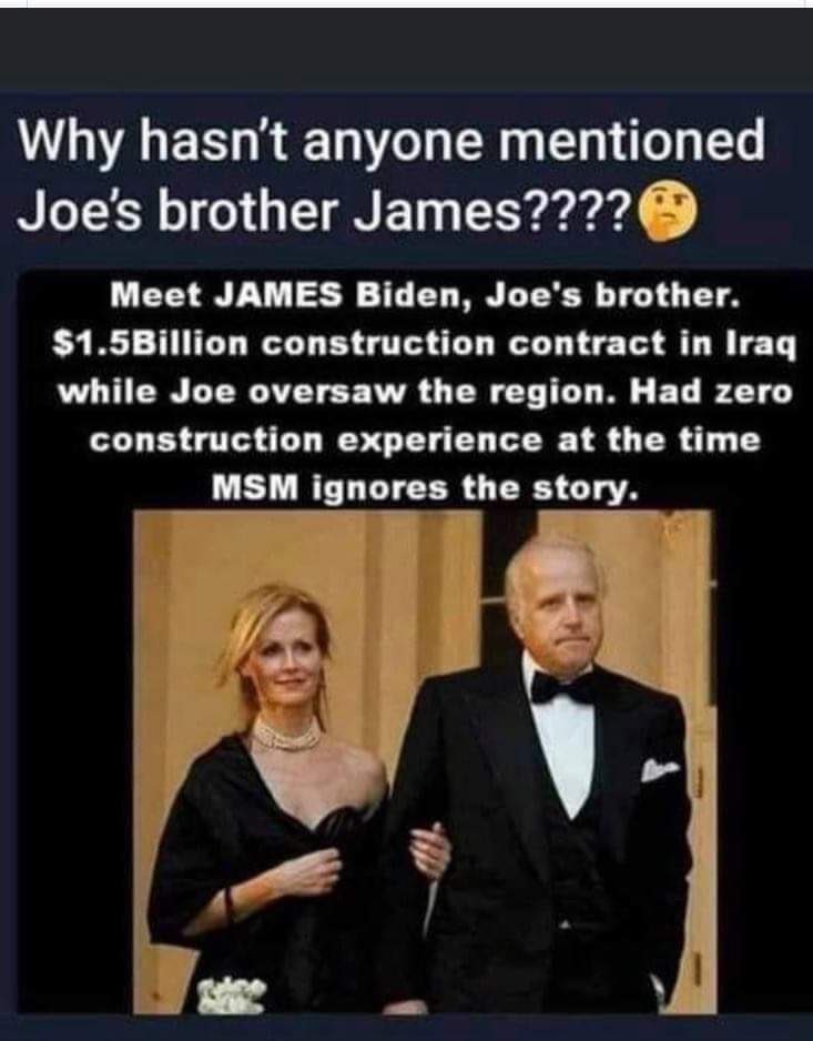 美國總統當選人喬·拜登（Joe Biden）其胞弟詹姆士·拜登（James Biden）正在接受美國聯邦調查局（FBI）調查。 圖 : 翻攝自秦鵬B推特