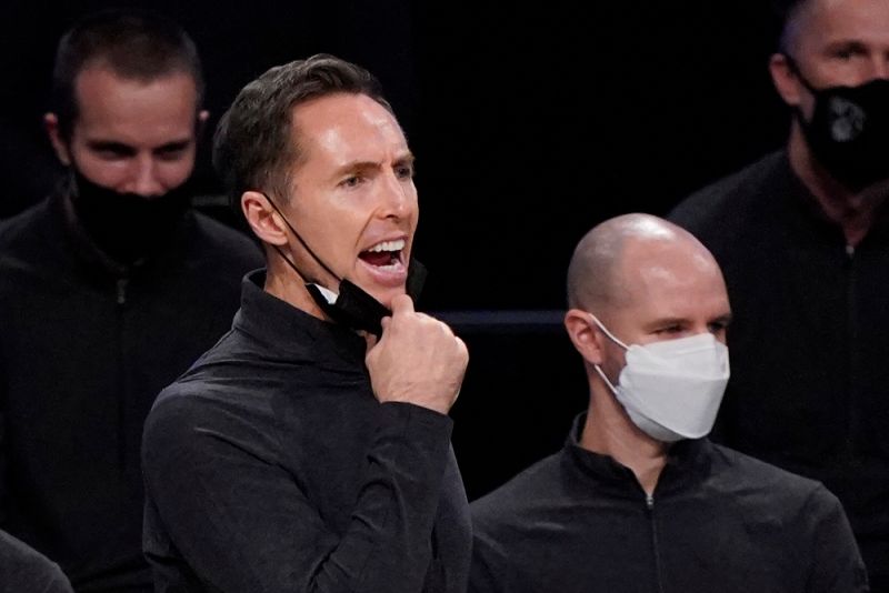 籃網總教練Steve Nash。 圖／美聯社／達志影像