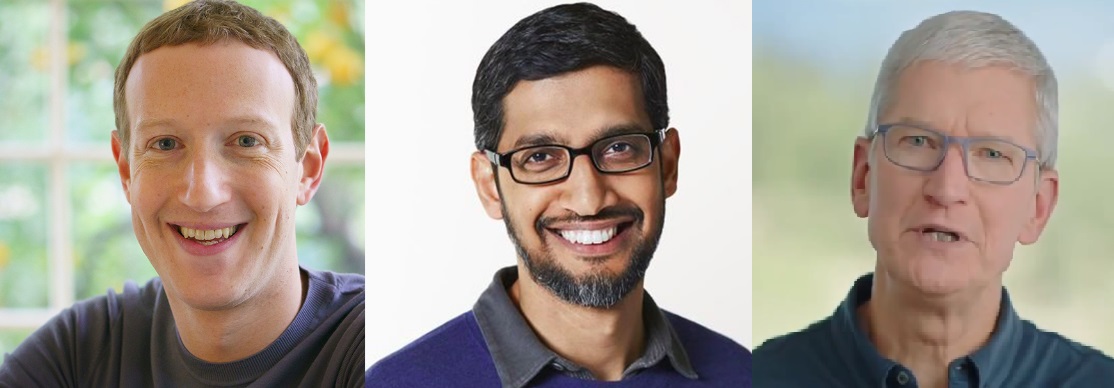 臉書、Google和蘋果均宣布，旗下員工在家上班時間延長至明年下半年。 圖：新頭殼合成