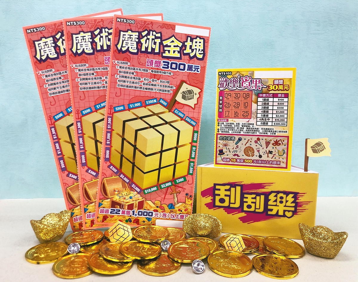 台灣彩券推出2款新版刮刮樂。 圖：台灣彩券公司／提供