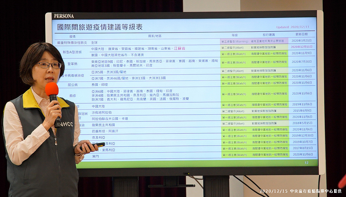中央流行疫情指揮中心疫情監測組副組長劉定萍說明新型A型流感(H5N6)疫情。 圖：中央流行疫情指揮中心／提供