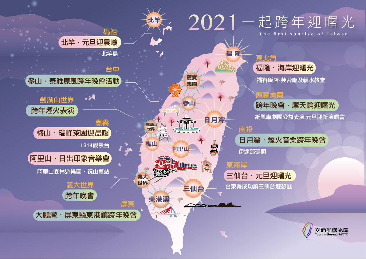 2021一起跨年懶人包 圖：觀光局國民旅遊組／提供