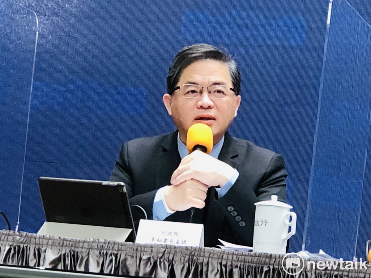 行政院秘書長李孟諺今（17）天也批評盧秀燕，「不該用突襲方式造成國際友人對台灣的不信任」。 圖：謝莉慧/攝