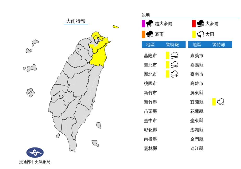低溫15度!北北基宜防大雨 17縣市陸上強風特報