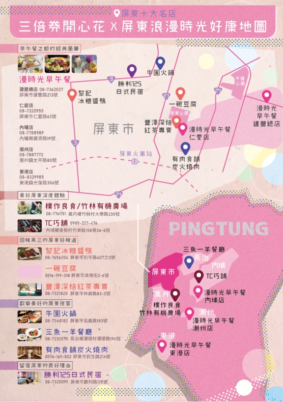 三倍券開心花Ｘ屏東浪漫時光好康地圖 圖／黃耀寬提供