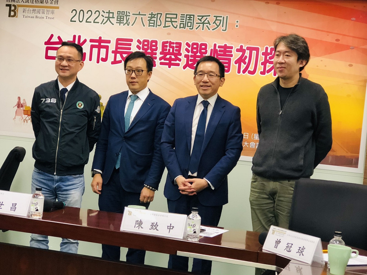 新台灣國策智庫今（25）天舉辦2022台北市長民調結果記者會。 圖：謝莉慧/攝
