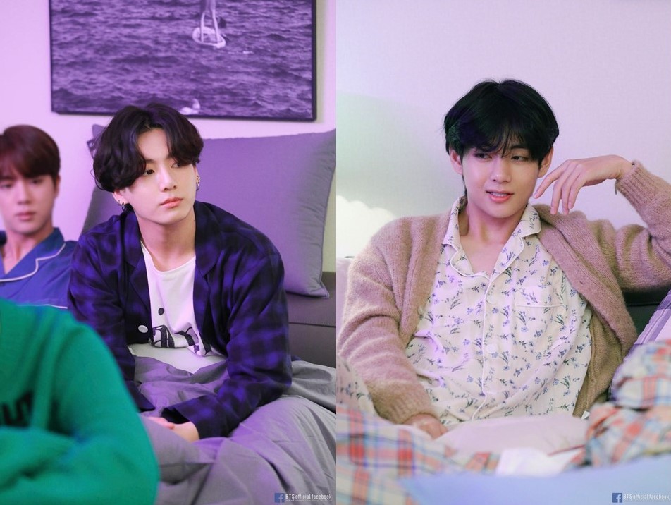 BTS的柾國(左)和V(右)都擠進百大帥哥前5名。 圖：翻攝自BTS臉書