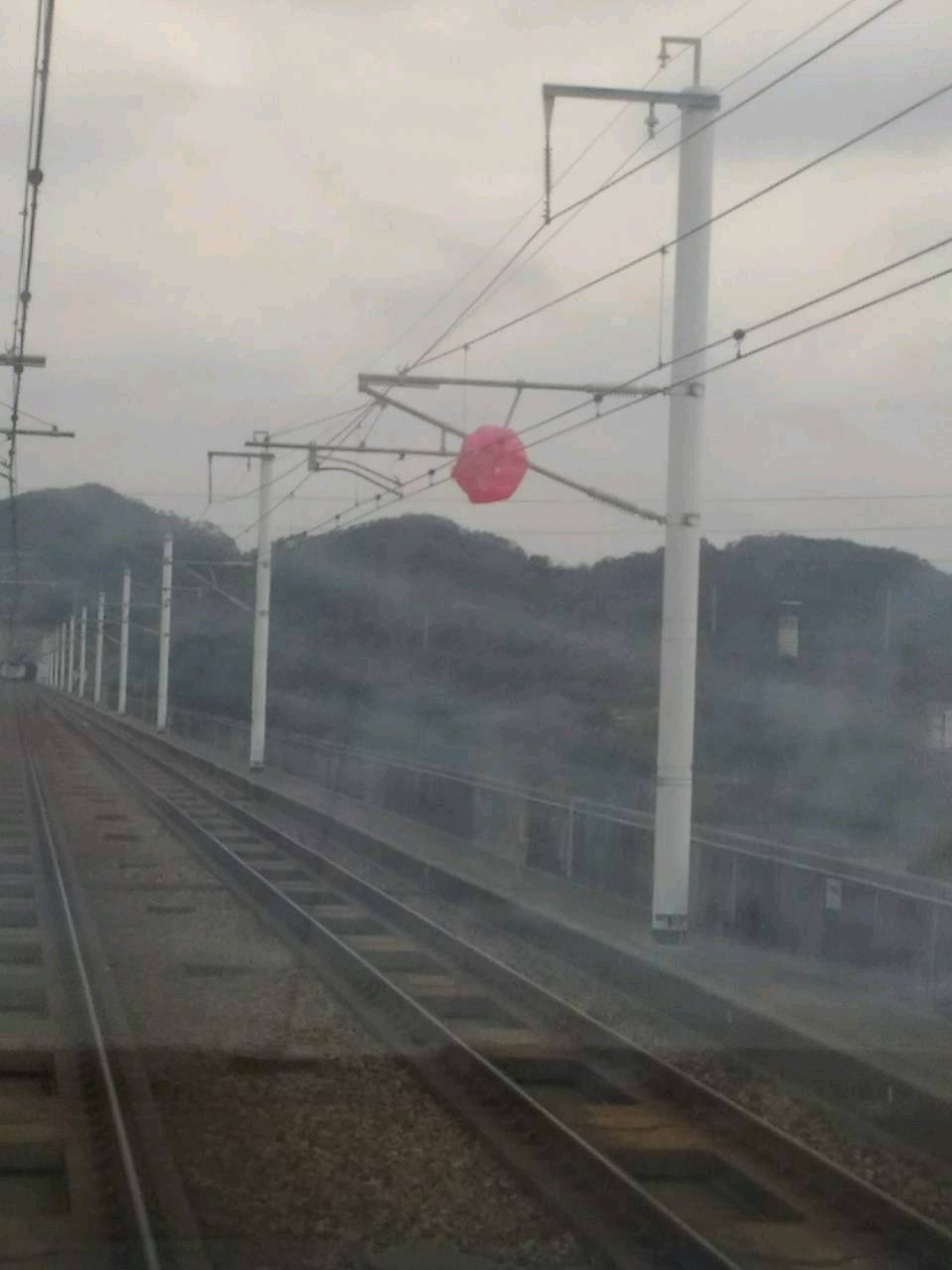 高鐵今下午因為電車線遭大型氣球纏繞，斷電搶修，造成班車大延誤。 圖：高鐵／提供