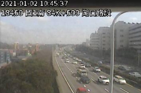 今日以國道1號南向湖口-湖口服務區最為壅塞，行車速度為23公里。 圖 : 翻攝自高速公路1968