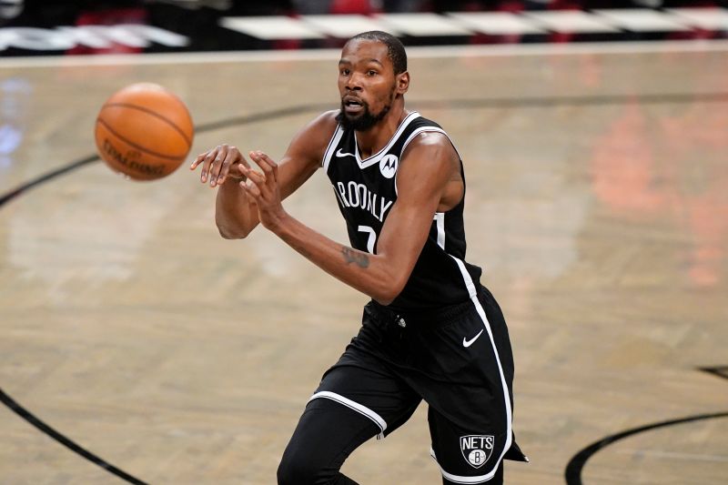 籃網球星Kevin Durant開季表現維持高檔，完全不像相隔18個月復出的球員。 圖／美聯社／達志影像