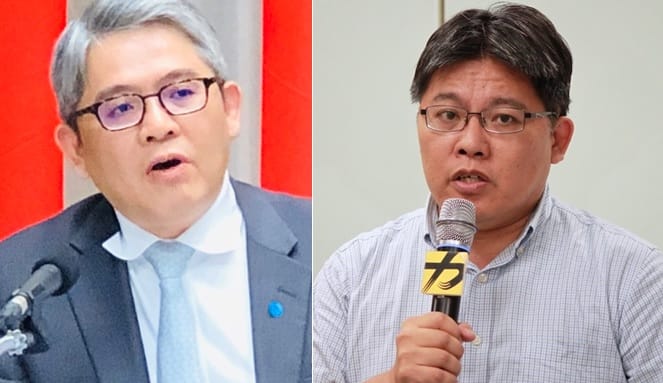 時代力量立委邱顯智（右）臉書貼文被內政部次長花敬群（左）留言罵「時代蟑螂實在有夠髒」。 圖：新頭殼合成照