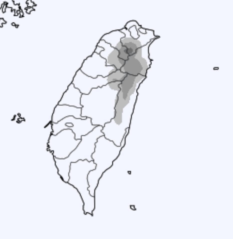 氣象專家賈新興表示，預估明日凌晨3點至9點積雪主分布在新北、桃園、新竹、苗栗、宜蘭、台中和花蓮地區。 圖：翻攝自賈新興臉書